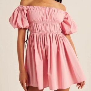 Abercrombie & Fitch Pink off the shoulder dress NWT